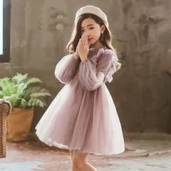 ワンピース 女の子 子供 子供服 春物 秋物 長袖 可愛い お花レース ビジュー付き ドレス キッズ フォーマルワンピース 長袖ワンピ 子供ワンピース キッズドレス 子供服 ジュニア 結婚式 発表会 入園 卒#udqhl