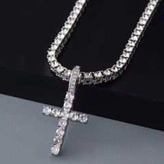 ハート 心電図 十字架 ドリップ ペンダント ネックレス チェーン 