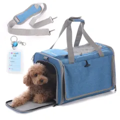 Honeypet 四季通用 ペットキャリーバッグ 折りたたみ 収納4way アウトドア ショルダーバッグ 猫／犬／うさぎ用小屋 8kg耐荷重 通気性、安定性 携帯便利 車載 旅行 キャンピング 通院 散歩 電車移動 災害避難用 外出用 ペットバッグ 1