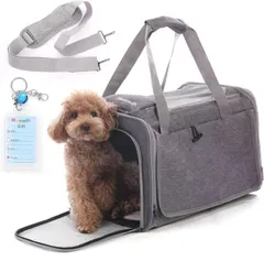 Honeypet 四季通用 ペットキャリーバッグ 折りたたみ 収納4way アウトドア ショルダーバッグ 猫／犬／うさぎ用小屋 8kg耐荷重 通気性、安定性 携帯便利 車載 旅行 キャンピング 通院 散歩 電車移動 災害避難用 外出用 ペットバッグ 1
