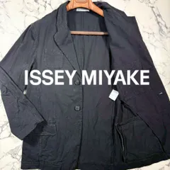 本人最期期/1999年製/S(L位)●イッセイミヤケ ISSEY MIYAKE MEN テーラード ジャケット コットン 綿 やや薄手 メンズ 黒 ブラックグレー アンコンのサムネイル