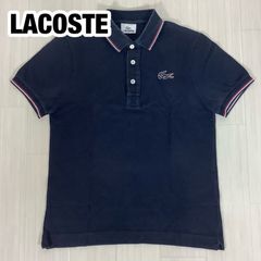 LACOSTE ラコステ ポロシャツ 日本製 ワニ刺繍 鹿の子 ブラック 黒