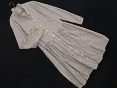 FRAME WORK フレームワーク ストライプ フリル シャツ ワンピース 白ｘ茶 ■◇ レディースのサムネイル