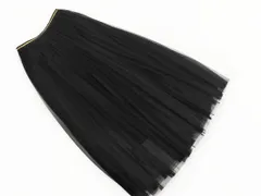 Q キュー チュール プリーツ スカート size38/黒 ■■ レディースのサムネイル