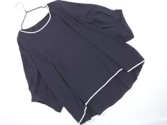 Brahmin ブラーミン パイピング ボリュームスリーブ シャツ size38/紺 ■◇ レディースのサムネイル