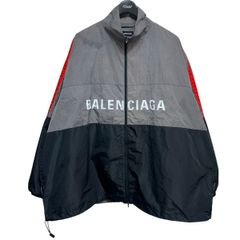 伊勢丹購入】BALENCIAGA ロゴプリント シャツブルゾン 44 ナイロン