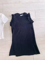 新品 ブラック ゴージ ニット ノースリーブ 55 サイズ