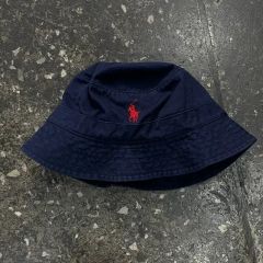 90s美品 POLO SPORT リバーシブル バケットハット L チェック 紺