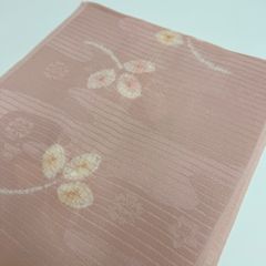 A 夏物 花模様 銀糸 太鼓 正絹 薄物 絽 紗 松葉仕立て名古屋帯 58