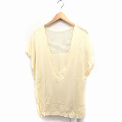 リップサービス LIP SERVICE タグ付き ニット セーター チュニック ドルマンスリーブ 半袖 深Vネック メッシュ 9 クリーム /FT27