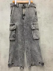 CLEL クレイル ミリタリーフレア カーゴ デニムパンツ sizeM/グレー系 ■■ メンズ