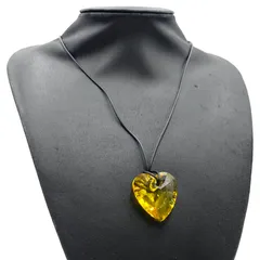 SWAROVSKI スワロフスキー　クリスタル　ハート　ペンダント　トパーズ　イエロー