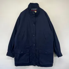 古着 エディー・バウアー Eddie Bauer ジャケット フルジップ 裏地ブランケット 白タグ カバーオール L  ネイビー系 無地 レディースのサムネイル