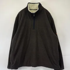 古着 オービス ORVIS フリース ニット ハーフジップ プルオーバー ボアライナー ワンポイントロゴ 大きいサイズ XL  ブラウン系 メンズのサムネイル