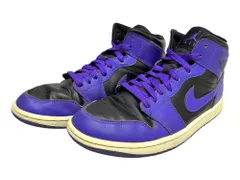 NIKE (ナイキ) WMNS AIR JORDAN 1 MID ハイカットスニーカー BQ6472 051 US10 27cm ブラック×ブルー メンズ/036