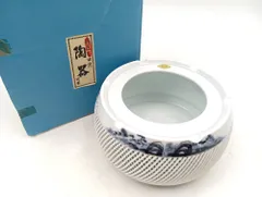 有田燒 琴峰窯 透かし網目 灰皿 陶器製_Y9516