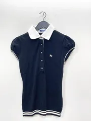 BURBERRY バーバリー BLUE LABEL 半袖 ニット カットソー size38/M相当/黒 白 ■◆レディース