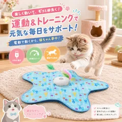 猫 おもちゃ トレーニングマット 電動 猫じゃらし  運動不足解消  自動回転 かくれんぼマット USB充電式 静音 3段階スピード 一人遊び 狩猟本能 ストレス発散 留守番対策のサムネイル
