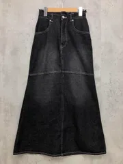 Thevon ゼヴォン ウエストフリンジ デニム スカート sizeS/黒 ■■ レディース