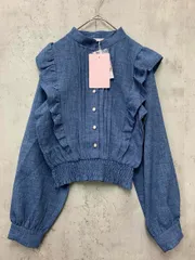 新品 mily bilet ミウィビレット ピンタックフリル ブラウス シャツ sizeS/ブルー ■◇ レディース