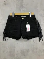 展示品■MILKFED ミルクフェド サイドフリンジ ショート パンツ sizeS/黒 ■◆ レディース
