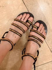 美品✨ジュゼッペザノッティ フラットサンダル ビジュー アンクル
