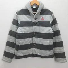 K■チャムス/CHUMS ボーダー柄 ショールカラー 中綿スウェットジャケット【M】灰色/UNISEX■82【中古】のサムネイル