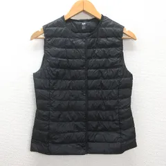 g■ユニクロ/UNIQLO ウルトラライトダウンベスト【M】黒/LADIES/K57【中古】■