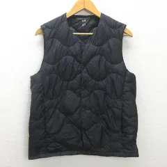 g■ユニクロ/UNIQLO ウルトラライトダウンコンパクトベスト/ウェーブキルト【L】黒/men's/J63【中古】■
