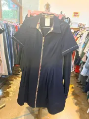 バーバリー ネイビー ジッパー ワンピース