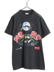 古着 90s バドワイザー 半袖 シャツ ビール 企業 カエル ブラック 黒