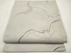 AA38開名古屋帯 大太鼓 夏帯 絽 銀駒 流水 正絹 単帯 着物 美品 - メルカリ