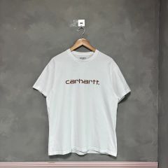 Carhartt WIP 白Tシャツ XL ロゴ刺繍 半袖 オーバーサイズシャツ 