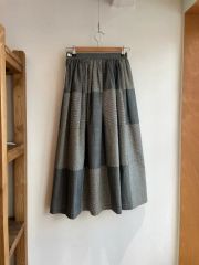 DRAWER ドゥロワー/シルクナイロン タータンチェック ロングスカート