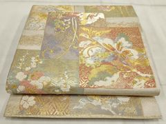 袋帯 六通柄 金糸 華文 花菱 七宝 菊 - メルカリ