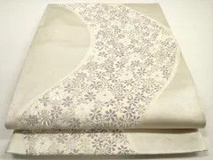 平和屋着物◎六通柄袋帯　唐織　流水舞花文　銀糸　正絹　逸品　DABF5098xgのサムネイル