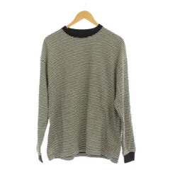 スティーブンアラン Steven Alan Tシャツ M 黒 白 ボーダー柄 長袖 リブネック /JP