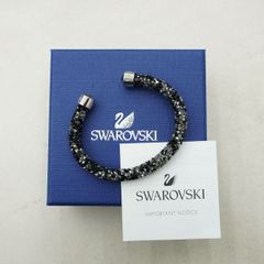 箱付き未使用】SWAROVSKI スワロフスキー レザー ブレスレット 黒 