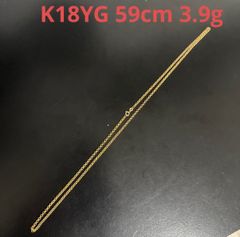 K18YGトップ付きボールチェーンネックレス39.5cm 3.4g 地金 資産 