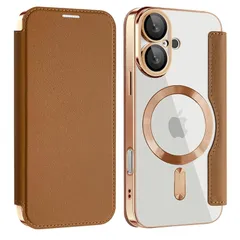 【新品】 【REHOOF】iPhone 16 ケース 手帳型 magsafe対応 6.1インチ 背面 透明 クリア 財布型 アイフォン 16 ケース マグセーフ 手帳 ワイヤレス充電対応 カード入れ PU革 レザー スマホケース 軽量 薄型 防塵 耐衝撃 全面