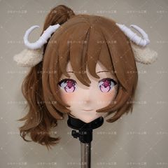 アニメ顔着ぐるみマスク（フルヘッド・ウィッグ・ロック機構・鍵付き