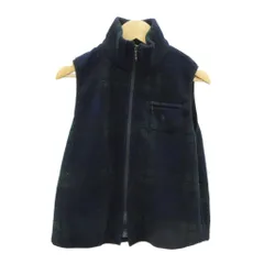 ラルフローレン RALPH LAUREN ベスト ジャケット 150 紺 ネイビー 緑 グリーン チェック柄 スタンドカラー /HO17 ■GY58 男の子