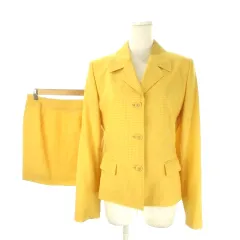 ポールスミスウィメン Paul Smith WOMEN セットアップ スカートスーツ 40 黄 イエロー チェック柄 テーラードカラー 長袖 /AO4 ■ECE003のサムネイル