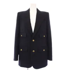 サンローラン パリ SAINT LAURENT PARIS 22年製 グレイン・ド・プードル シングルブレストジャケット テーラードジャケット F36 ネイビー 728768 /KHのサムネイル