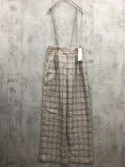 新品 COCODEAL ココディール チェック柄サスペンダーワイド パンツ size2/ベージュ系 ■■ レディース