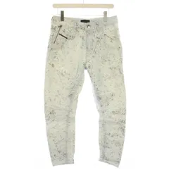 ディーゼルブラックゴールド DIESEL BLACK GOLD POLLYES デニム パンツ ジーンズ ペイント加工 総柄 W26 白 シルバー /TKのサムネイル