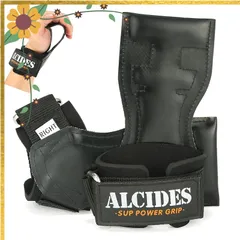 Alcides パワーグリップ【SUP】筋トレ ホワイト グローブ 握力補助 ラバー グリップ 懸垂 グローブ トレニンーグ用 ケガ予防 滑り止め アップグレード 男女兼用 左右セット チンニング デッドリフト 懸垂 0