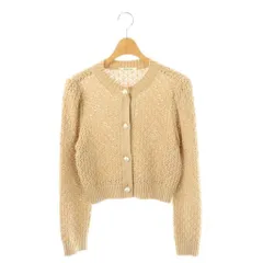 デイジーリンフォクシー DAISY LIN For FOXEY Cardigan Lady Pearl カーディガン ニット クロップド 38 ベージュ 07392 /DF ■OSのサムネイル