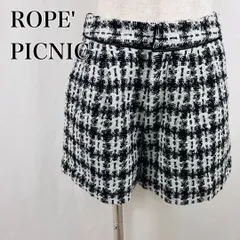 ROPE' PICNIC　ロペピクニック　36　黒　ブラック　白　ホワイト　クラシカル　ツイード　チェック柄　ショートパンツ 4452のサムネイル