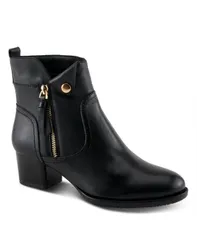 スプリングステップ レディース シューズ ブーツ・レインブーツ アンクル ブーツ レザー Spring Step Azura Nazca Leather Ankle Bootie with Gold Snap Button and Functional Zip